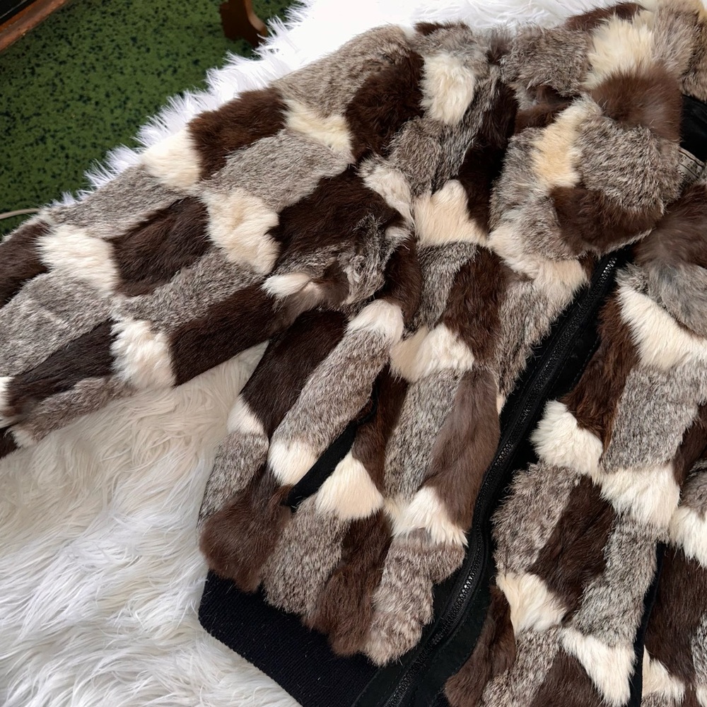 Dino Rico • Vintage Patchwork Rabbit Fur Coat - Picture 5 of 16
